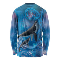 Paikea New Zealand Matariki Long Sleeve Shirt Humpback Whale Taniko Motifs Ocean Vibes