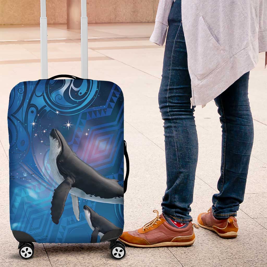 Paikea New Zealand Matariki Luggage Cover Humpback Whale Taniko Motifs Ocean Vibes