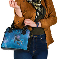 Paikea New Zealand Matariki Shoulder Handbag Humpback Whale Taniko Motifs Ocean Vibes