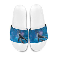 Paikea New Zealand Matariki Slide Sandals Humpback Whale Taniko Motifs Ocean Vibes