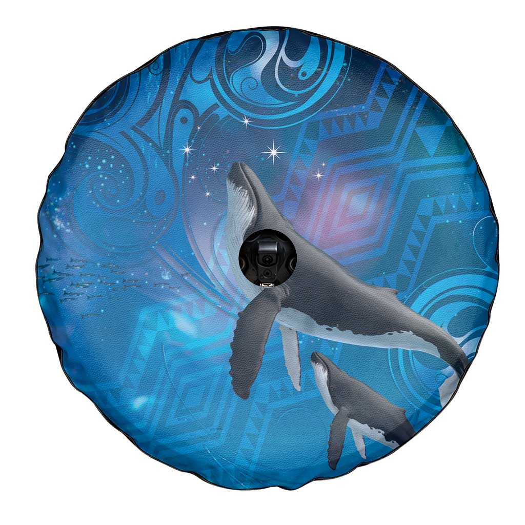 Paikea New Zealand Matariki Spare Tire Cover Humpback Whale Taniko Motifs Ocean Vibes