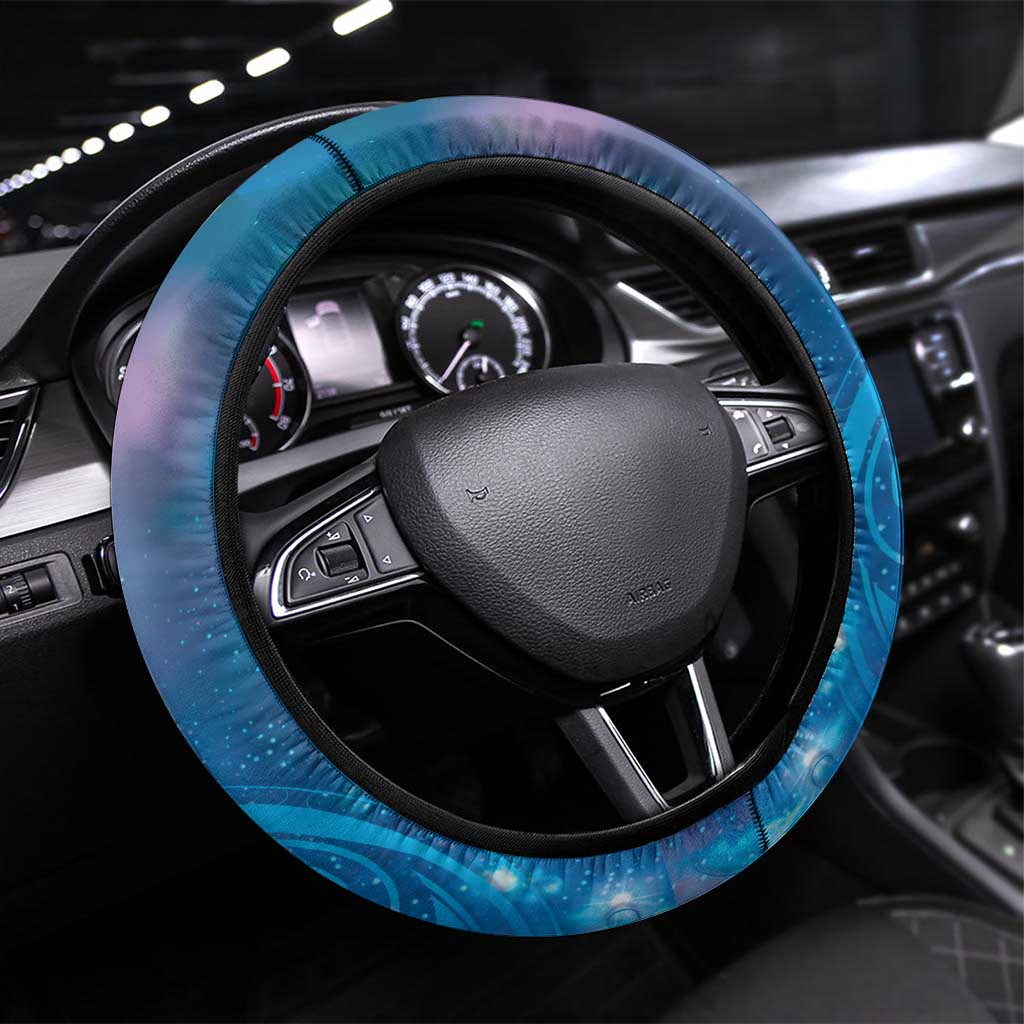 Paikea New Zealand Matariki Steering Wheel Cover Humpback Whale Taniko Motifs Ocean Vibes