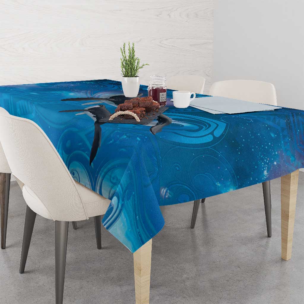 Paikea New Zealand Matariki Tablecloth Humpback Whale Taniko Motifs Ocean Vibes