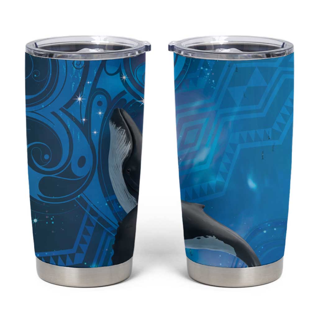 Paikea New Zealand Matariki Tumbler Cup Humpback Whale Taniko Motifs Ocean Vibes
