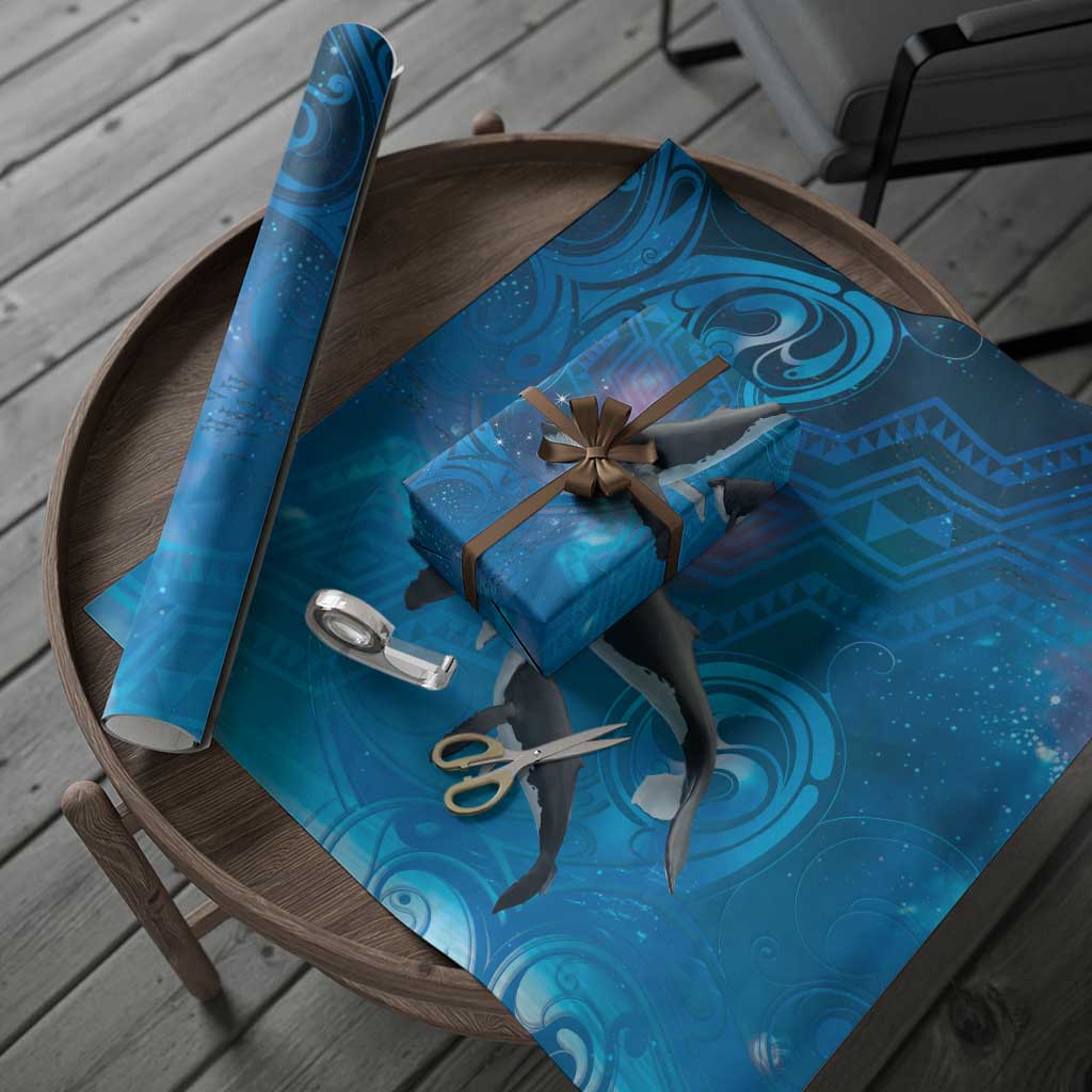 Paikea New Zealand Matariki Wrapping Paper Humpback Whale Taniko Motifs Ocean Vibes