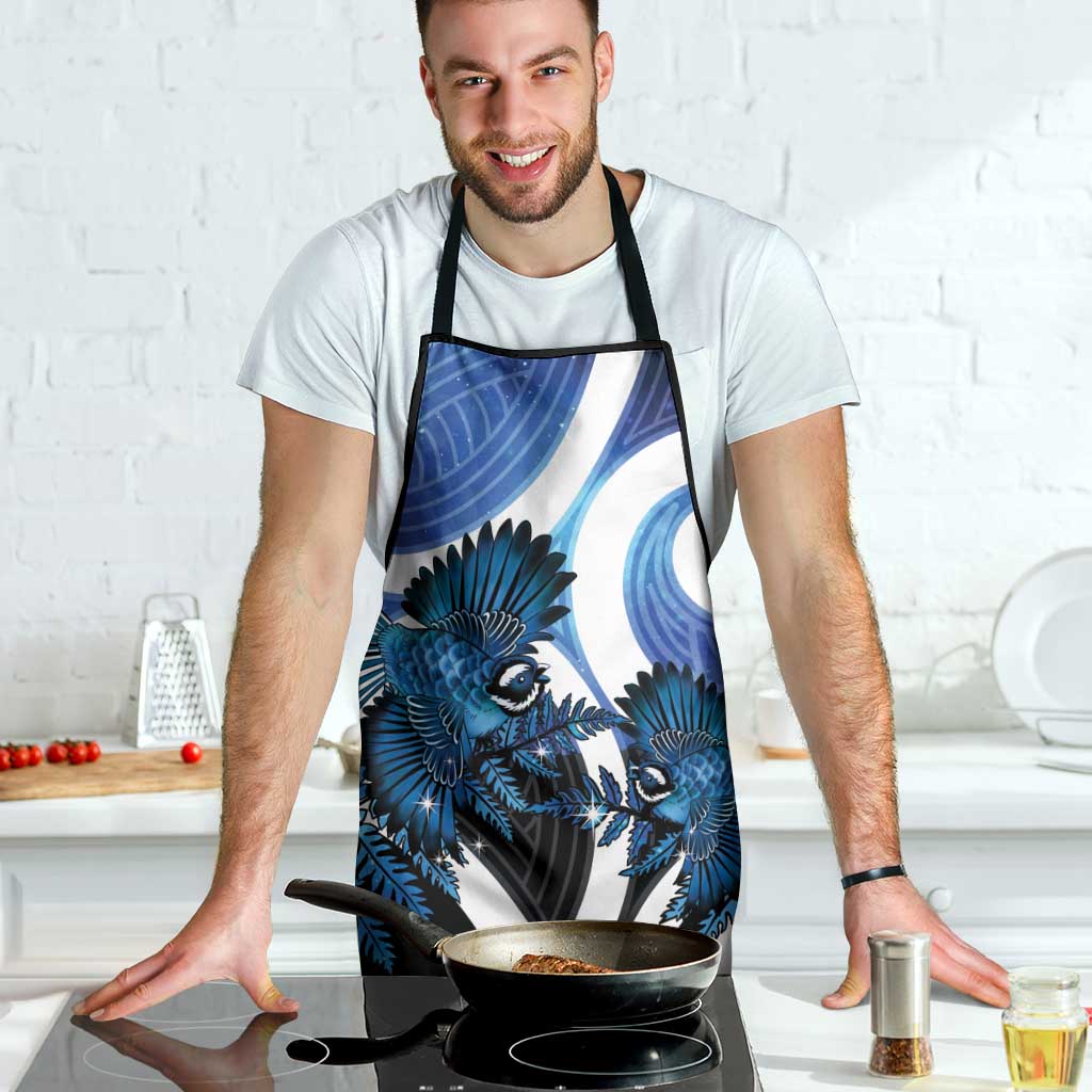 Piwakawaka New Zealand Matariki Apron Maori New Year Silver Fern Blue Galaxy