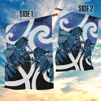 Piwakawaka New Zealand Matariki Garden Flag Maori New Year Silver Fern Blue Galaxy LT14 - Polynesian Pride