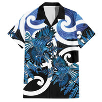 Piwakawaka New Zealand Matariki Hawaiian Shirt Maori New Year Silver Fern Blue Galaxy LT14 Blue - Polynesian Pride