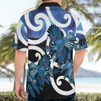 Piwakawaka New Zealand Matariki Hawaiian Shirt Maori New Year Silver Fern Blue Galaxy LT14 - Polynesian Pride