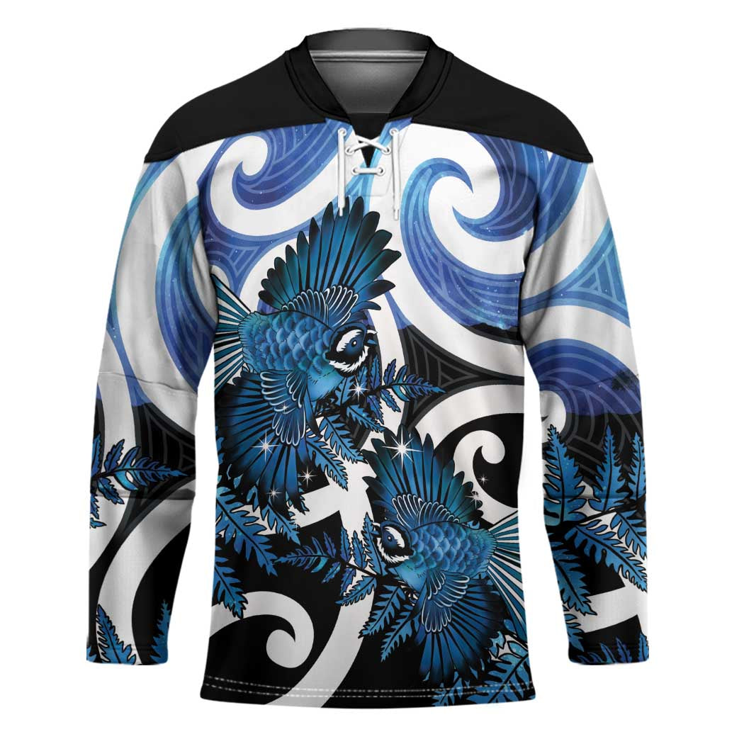 Piwakawaka New Zealand Matariki Hockey Jersey Maori New Year Silver Fern Blue Galaxy LT14 Unisex Blue - Polynesian Pride