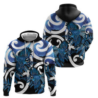 Piwakawaka New Zealand Matariki Hoodie Maori New Year Silver Fern Blue Galaxy