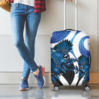 Piwakawaka New Zealand Matariki Luggage Cover Maori New Year Silver Fern Blue Galaxy LT14 - Polynesian Pride
