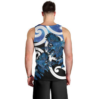 Piwakawaka New Zealand Matariki Men Tank Top Maori New Year Silver Fern Blue Galaxy LT14 - Polynesian Pride