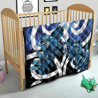 Piwakawaka New Zealand Matariki Quilt Maori New Year Silver Fern Blue Galaxy