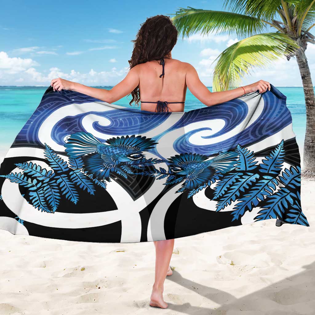 Piwakawaka New Zealand Matariki Sarong Maori New Year Silver Fern Blue Galaxy