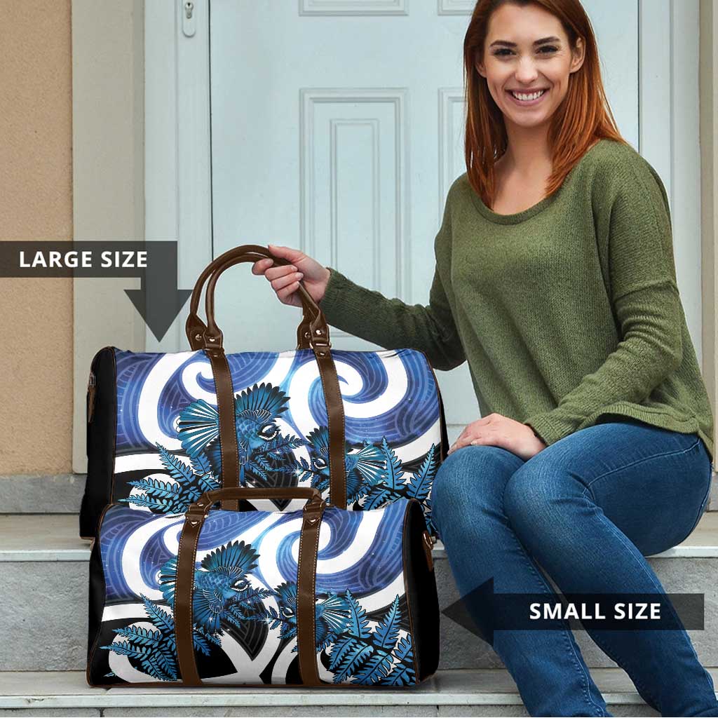 Piwakawaka New Zealand Matariki Travel Bag Maori New Year Silver Fern Blue Galaxy LT14 - Polynesian Pride