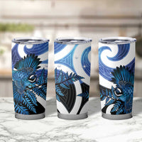 Piwakawaka New Zealand Matariki Tumbler Cup Maori New Year Silver Fern Blue Galaxy LT14 - Polynesian Pride
