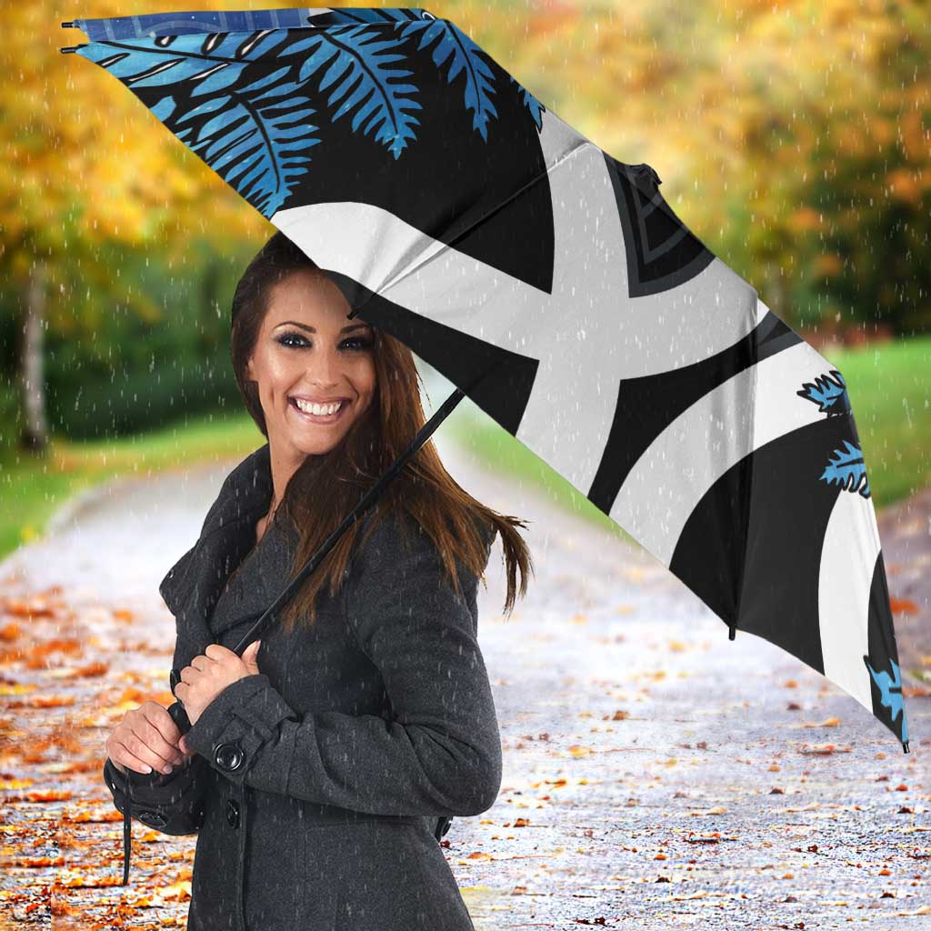 Piwakawaka New Zealand Matariki Umbrella Maori New Year Silver Fern Blue Galaxy