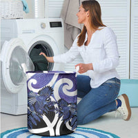 Piwakawaka New Zealand Matariki Laundry Basket Maori New Year Silver Fern Purple Galaxy LT14 - Polynesian Pride