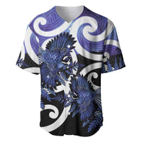 Piwakawaka New Zealand Matariki Baseball Jersey Maori New Year Silver Fern Purple Galaxy LT14 Purple - Polynesian Pride