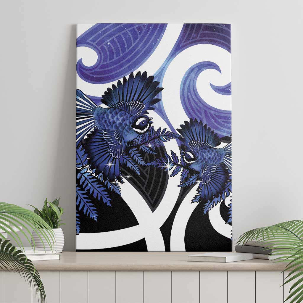 Piwakawaka New Zealand Matariki Canvas Wall Art Maori New Year Silver Fern Purple Galaxy LT14 - Polynesian Pride
