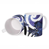 Piwakawaka New Zealand Matariki Ceramic Mug Maori New Year Silver Fern Purple Galaxy