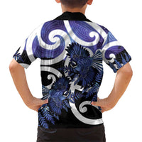 Piwakawaka New Zealand Matariki Family Matching Mermaid Dress and Hawaiian Shirt Maori New Year Silver Fern Purple Galaxy LT14 - Polynesian Pride