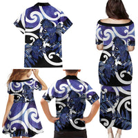 Piwakawaka New Zealand Matariki Family Matching Puletasi and Hawaiian Shirt Maori New Year Silver Fern Purple Galaxy LT14 - Polynesian Pride