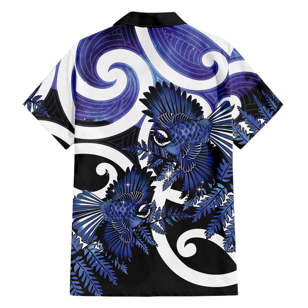Piwakawaka New Zealand Matariki Family Matching Puletasi and Hawaiian Shirt Maori New Year Silver Fern Purple Galaxy LT14 - Polynesian Pride