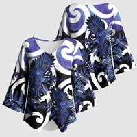 Piwakawaka New Zealand Matariki Kimono Sleeve Blouse Maori New Year Silver Fern Purple Galaxy LT14 - Polynesian Pride