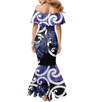 Piwakawaka New Zealand Matariki Mermaid Dress Maori New Year Silver Fern Purple Galaxy LT14 - Polynesian Pride