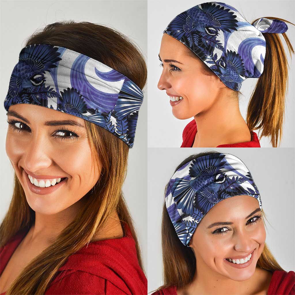 Piwakawaka New Zealand Matariki Neck Gaiter Maori New Year Silver Fern Purple Galaxy LT14 - Polynesian Pride