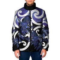 Piwakawaka New Zealand Matariki Padded Jacket Maori New Year Silver Fern Purple Galaxy LT14 Men Purple - Polynesian Pride