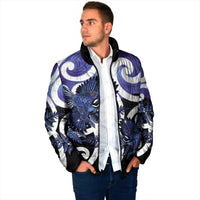 Piwakawaka New Zealand Matariki Padded Jacket Maori New Year Silver Fern Purple Galaxy LT14 - Polynesian Pride