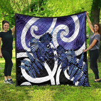 Piwakawaka New Zealand Matariki Quilt Maori New Year Silver Fern Purple Galaxy LT14 - Polynesian Pride