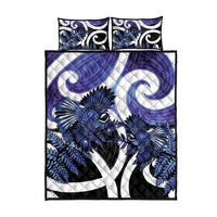 Piwakawaka New Zealand Matariki Quilt Bed Set Maori New Year Silver Fern Purple Galaxy LT14 - Polynesian Pride