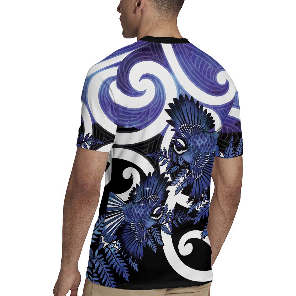 Piwakawaka New Zealand Matariki Rugby Jersey Maori New Year Silver Fern Purple Galaxy