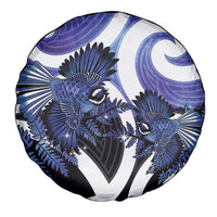 Piwakawaka New Zealand Matariki Spare Tire Cover Maori New Year Silver Fern Purple Galaxy LT14 - Polynesian Pride