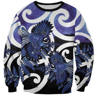 Piwakawaka New Zealand Matariki Sweatshirt Maori New Year Silver Fern Purple Galaxy