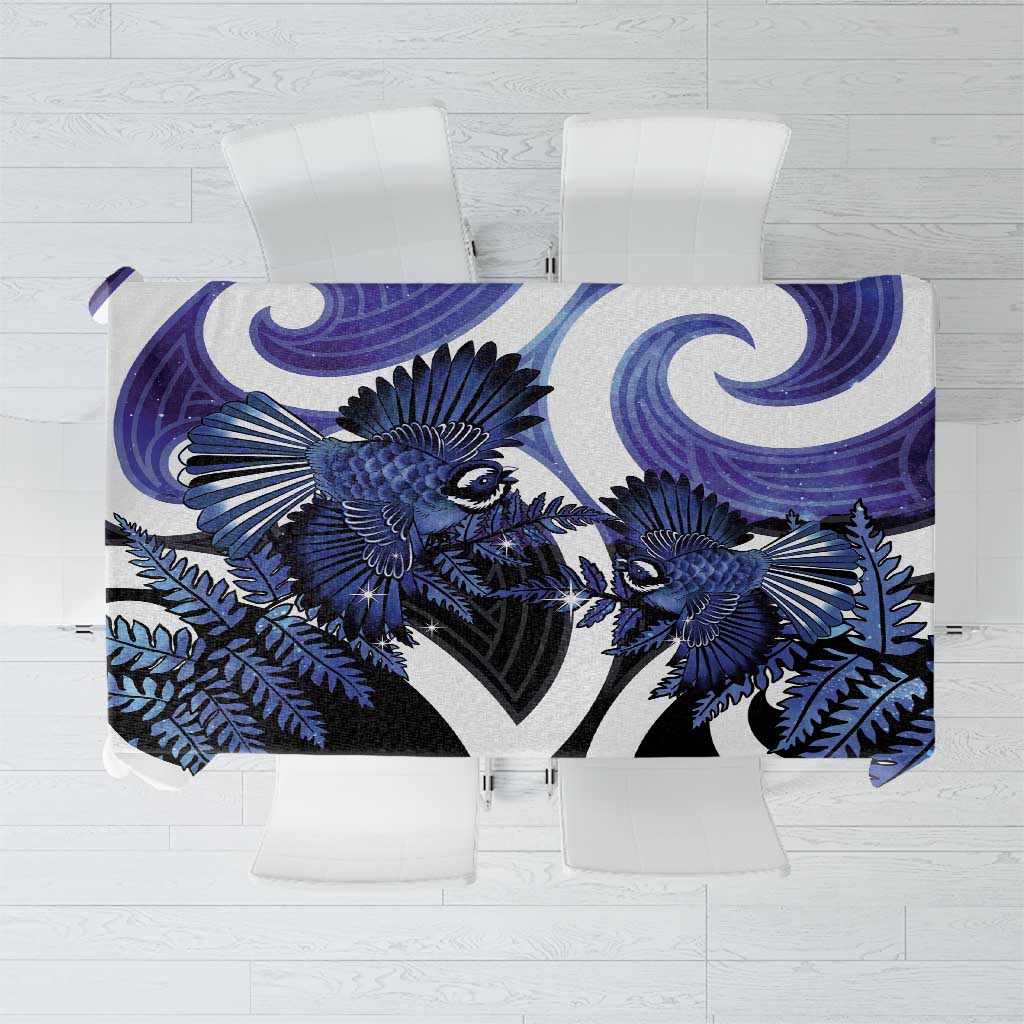 Piwakawaka New Zealand Matariki Tablecloth Maori New Year Silver Fern Purple Galaxy