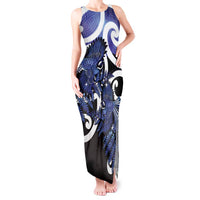 Piwakawaka New Zealand Matariki Tank Maxi Dress Maori New Year Silver Fern Purple Galaxy LT14 Women Purple - Polynesian Pride