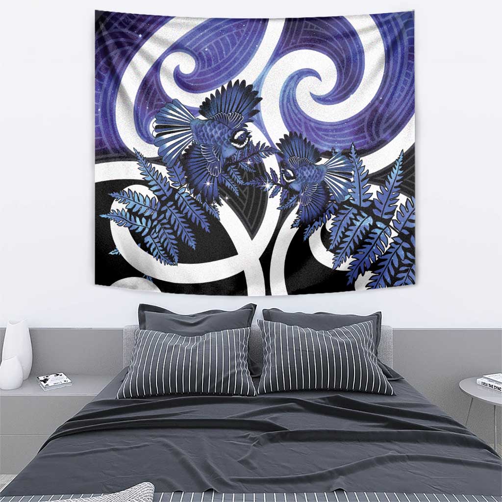 Piwakawaka New Zealand Matariki Tapestry Maori New Year Silver Fern Purple Galaxy LT14 - Polynesian Pride