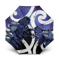 Piwakawaka New Zealand Matariki Umbrella Maori New Year Silver Fern Purple Galaxy LT14 One Size Folded 11.42 inch Opened Diameter 37.4 inch Purple - Polynesian Pride