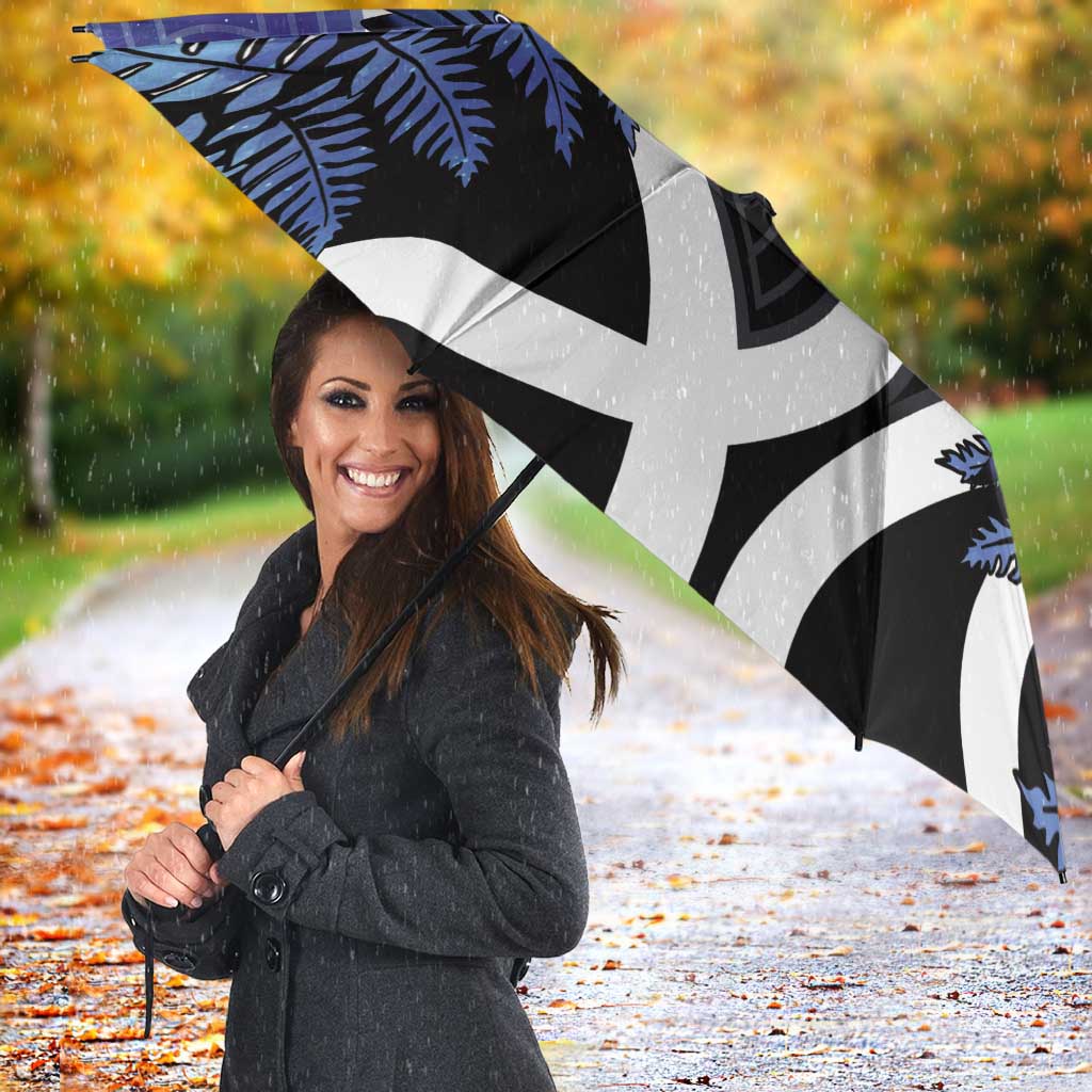 Piwakawaka New Zealand Matariki Umbrella Maori New Year Silver Fern Purple Galaxy LT14 - Polynesian Pride