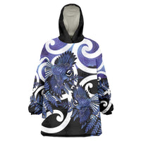 Piwakawaka New Zealand Matariki Wearable Blanket Hoodie Maori New Year Silver Fern Purple Galaxy LT14 One Size Purple - Polynesian Pride