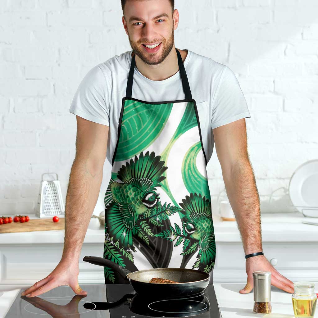 Piwakawaka New Zealand Matariki Apron Maori New Year Silver Fern Green Galaxy