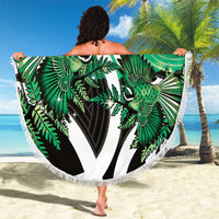 Piwakawaka New Zealand Matariki Beach Blanket Maori New Year Silver Fern Green Galaxy