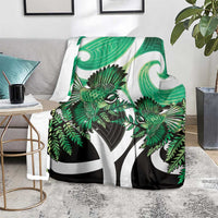 Piwakawaka New Zealand Matariki Blanket Maori New Year Silver Fern Green Galaxy
