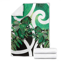 Piwakawaka New Zealand Matariki Blanket Maori New Year Silver Fern Green Galaxy