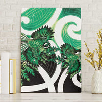 Piwakawaka New Zealand Matariki Canvas Wall Art Maori New Year Silver Fern Green Galaxy LT14 Without Frame Green - Polynesian Pride